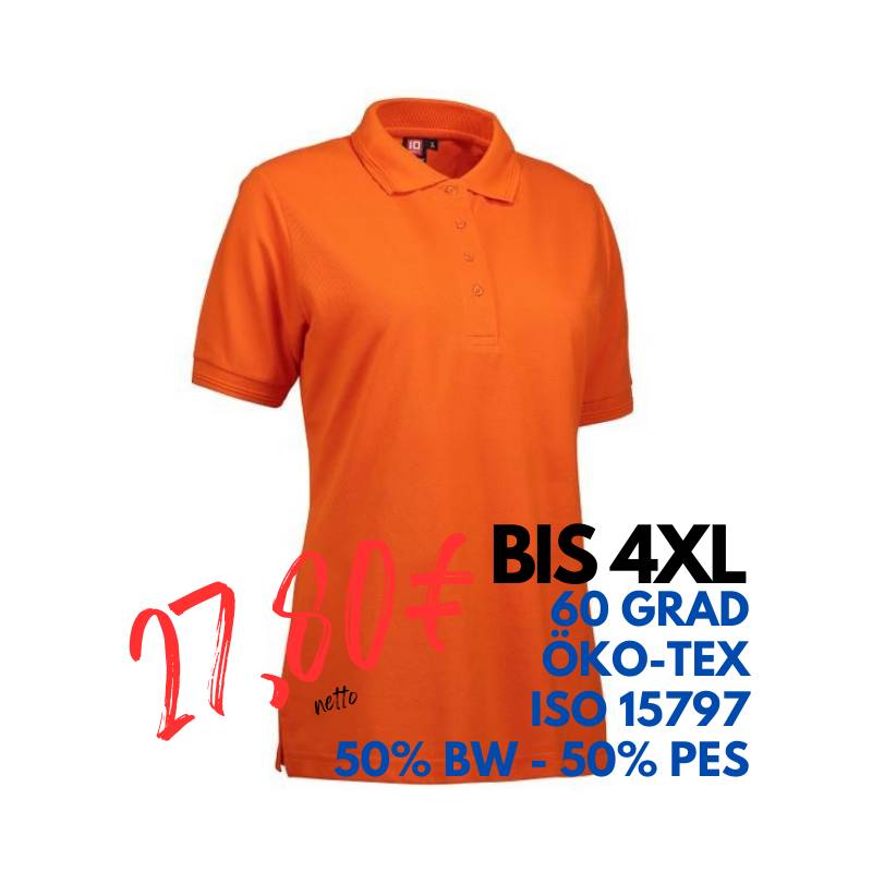 ARBEITS-POLO-SHIRT DAMEN | PRO Wear 321 von ID / Farbe: orange / 50% BAUMWOLLE 50% POLYESTER | MEIN-KASACK.de - KASACK - KASACKS