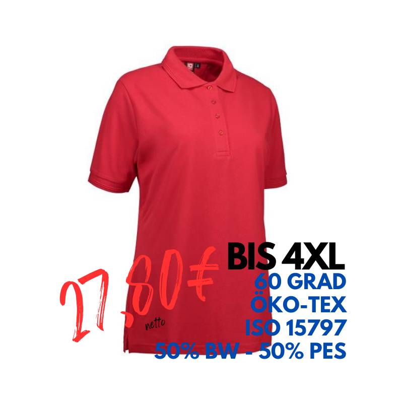 ARBEITS-POLO-SHIRT DAMEN | PRO Wear 321 von ID / Farbe: rot / 50% BAUMWOLLE 50% POLYESTER | MEIN-KASACK.de - KASACK - KASACKS