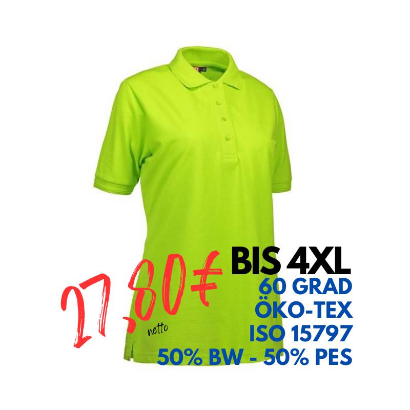 ARBEITS-POLO-SHIRT DAMEN | PRO Wear 321 von ID / Farbe: lime / 50% BAUMWOLLE 50% POLYESTER | MEIN-KASACK.de - KASACK - KASACKS