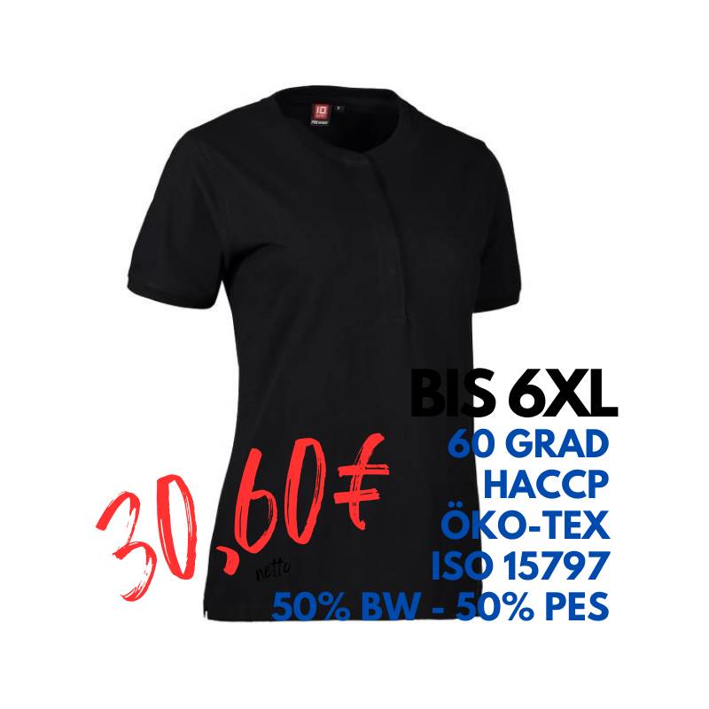 ARBEITS-POLO-SHIRT DAMEN |PRO Wear CARE 375 von ID / Farbe: schwarz / 50% BAUMWOLLE 50% POLYESTER | MEIN-KASACK.de - KASACK - KASACKS