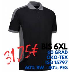 ARBEITS-POLO-SHIRT HERREN | PRO Wear Kontrast 322 von ID / Farbe: schwarz / 50% BAUMWOLLE 50% POLYESTER - | MEIN-KASACK.