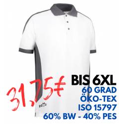 ARBEITS-POLO-SHIRT HERREN | PRO Wear Kontrast 322 von ID / Farbe: weiß / 50% BAUMWOLLE 50% POLYESTER - | MEIN-KASACK.de 