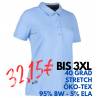 ARBEITS-POLO-SHIRT DAMEN | Business Stretch 535 von ID / Farbe: hellblau / 95% BAUMWOLLE 5% ELASTANE - | MEIN-KASACK.de 