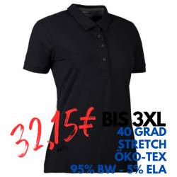 ARBEITS-POLO-SHIRT DAMEN | Business Stretch 535 von ID / Farbe: schwarz / 95% BAUMWOLLE 5% ELASTANE - | MEIN-KASACK.de |