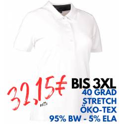 ARBEITS-POLO-SHIRT DAMEN | Business Stretch 535 von ID / Farbe: weiß / 95% BAUMWOLLE 5% ELASTANE - | MEIN-KASACK.de | ka