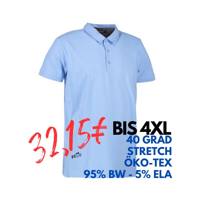 ARBEITS-POLO-SHIRT HERREN | Business  Stretch 534 von ID / Farbe: hellblau / 95% BAUMWOLLE 5% ELASTANE | MEIN-KASACK.de - KASACK - KASACKS