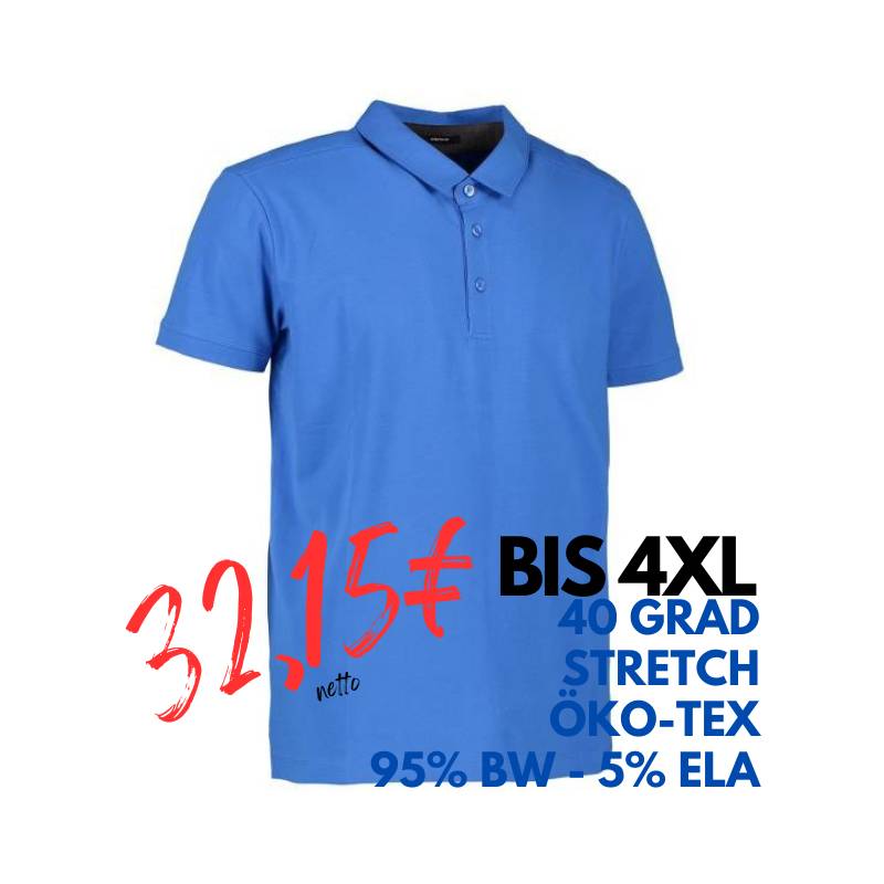 ARBEITS-POLO-SHIRT HERREN | Business  Stretch 534 von ID / Farbe: azur / 95% BAUMWOLLE 5% ELASTANE | MEIN-KASACK.de - KASACK - KASACKS