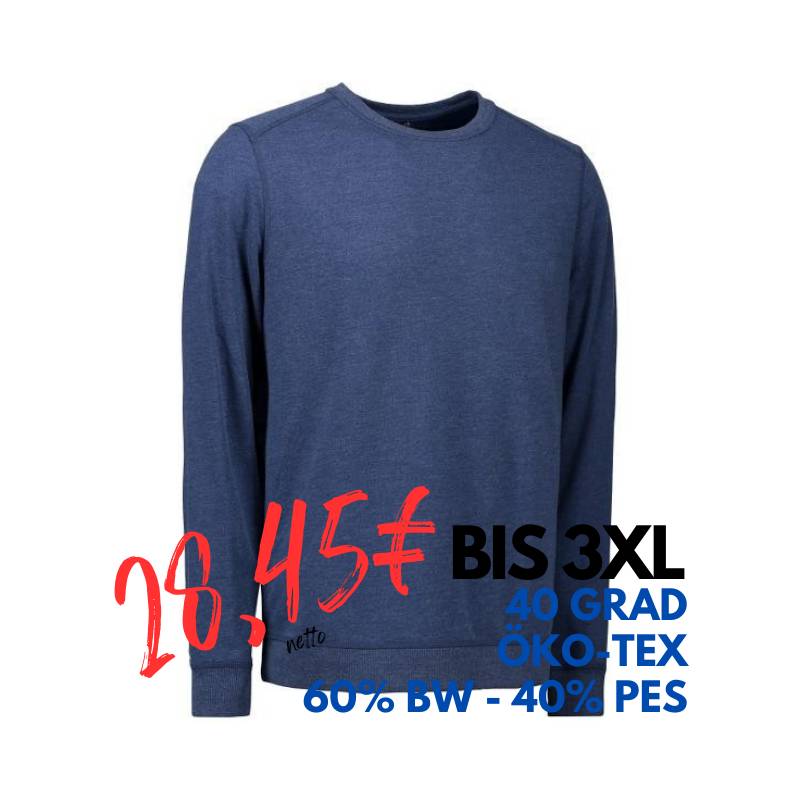 ARBEITS-SWEATSHIRT / ARBEITSPULLOVER HERREN|CORE O-Neck 615 von ID / Farbe: blau / 50% BAUMWOLLE 50% POLYESTER | MEIN-KASACK.de - KASACK - KASACKS