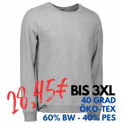 ARBEITS-SWEATSHIRT / ARBEITSPULLOVER HERREN|CORE O-Neck 615 von ID / Farbe: grau / 50% BAUMWOLLE 50% POLYESTER - | MEIN-