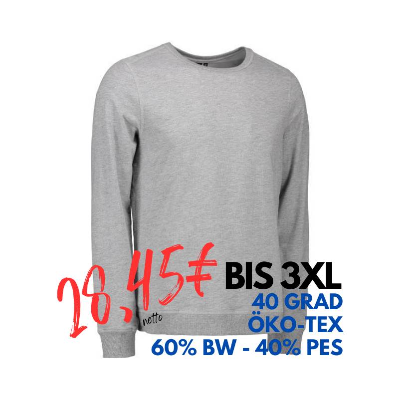 ARBEITS-SWEATSHIRT / ARBEITSPULLOVER HERREN|CORE O-Neck 615 von ID / Farbe: grau / 50% BAUMWOLLE 50% POLYESTER | MEIN-KASACK.de - KASACK - KASACKS