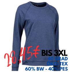 ARBEITS-SWEATSHIRT / ARBEITSPULLOVER DAMEN|CORE O-Neck 616 von ID / Farbe: blau / 50% BAUMWOLLE 50% POLYESTER - | MEIN-K