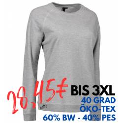 ARBEITS-SWEATSHIRT / ARBEITSPULLOVER DAMEN|CORE O-Neck 616 von ID / Farbe: grau / 50% BAUMWOLLE 50% POLYESTER - | MEIN-K