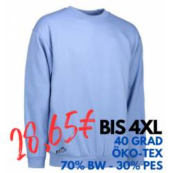 ARBEITS-SWEATSHIRT / ARBEITSPULLOVER HERREN | Classic 600 von ID / Farbe: hellblau / 70% BAUMWOLLE 30% POLYESTER - | MEI