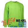 ARBEITS-SWEATSHIRT / ARBEITSPULLOVER HERREN | Classic 600 von ID / Farbe: lime  / 70% BAUMWOLLE 30% POLYESTER - | MEIN-K