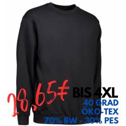 ARBEITS-SWEATSHIRT / ARBEITSPULLOVER HERREN | Classic 600 von ID / Farbe: schwarz / 70% BAUMWOLLE 30% POLYESTER - | MEIN