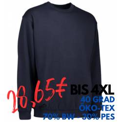 ARBEITS-SWEATSHIRT / ARBEITSPULLOVER HERREN | Classic 600 von ID / Farbe: navy  / 70% BAUMWOLLE 30% POLYESTER - | MEIN-K