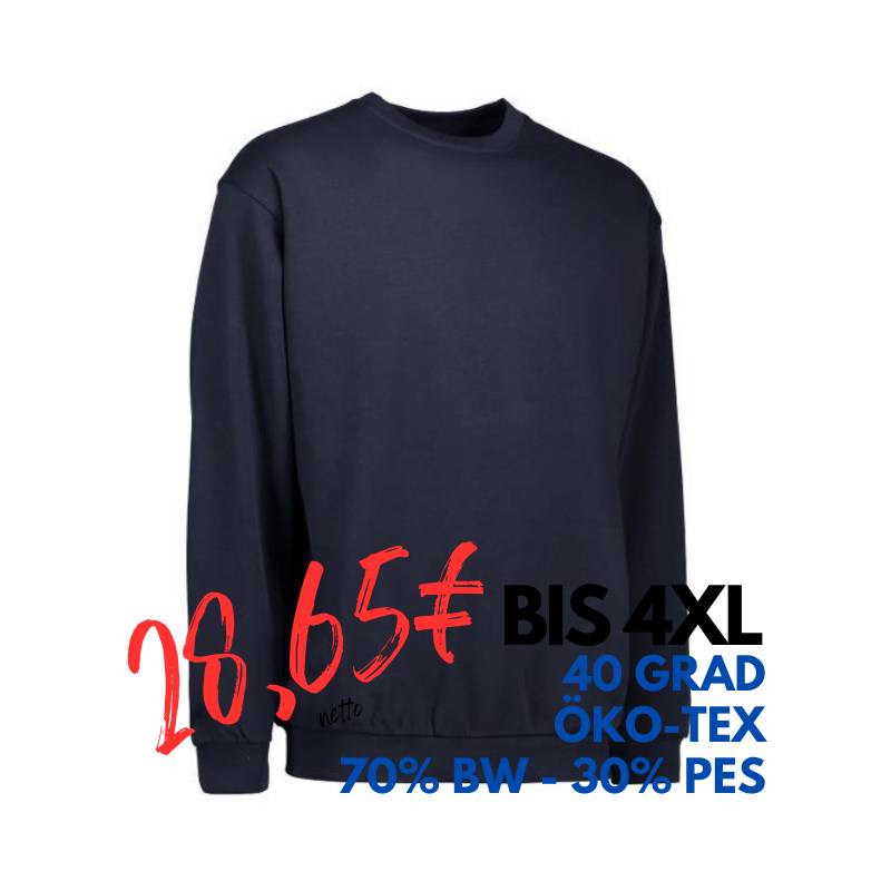 ARBEITS-SWEATSHIRT / ARBEITSPULLOVER HERREN | Classic 600 von ID / Farbe: navy  / 70% BAUMWOLLE 30% POLYESTER | MEIN-KASACK.de - KASACK - KASACKS