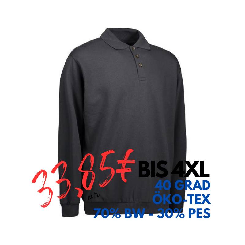 ARBEITS-SWEATSHIRT / ARBEITSPULLOVER HERREN | Classic Polo 601 von ID / Farbe: koks / 70% BAUMWOLLE 30% POLYESTER | MEIN-KASACK.de - KASACK - KASACKS