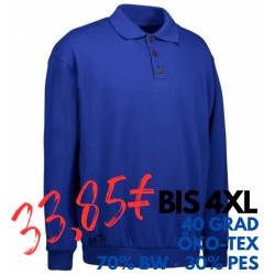 ARBEITS-SWEATSHIRT / ARBEITSPULLOVER HERREN | Classic Polo 601 von ID / Farbe: königsblau / 70% BAUMWOLLE 30% POLYESTER 