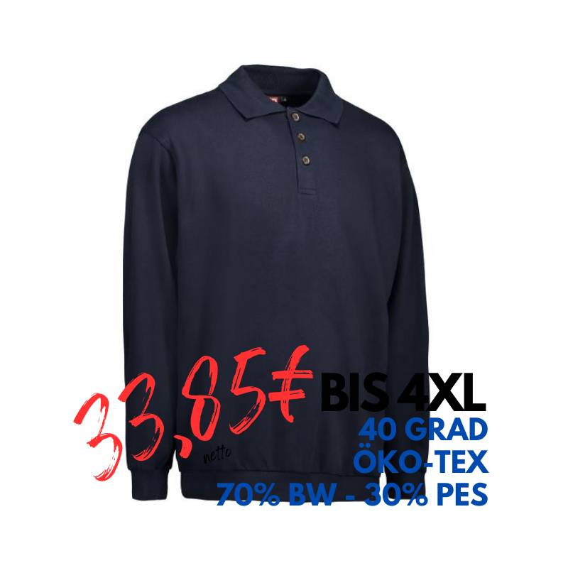 ARBEITS-SWEATSHIRT / ARBEITSPULLOVER HERREN | Classic Polo 601 von ID / Farbe: navy / 70% BAUMWOLLE 30% POLYESTER | MEIN-KASACK.de - KASACK - KASACKS