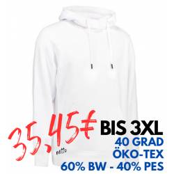 ARBEITS-HOODIE / ARBEITSPULLOVER HERREN | CORE 636 von ID / Farbe: weiß / 60% BAUMWOLLE 40% POLYESTER - | MEIN-KASACK.de