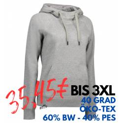 ARBEITS-HOODIE / ARBEITSPULLOVER DAMEN | CORE 637 von ID / Farbe: grau / 60% BAUMWOLLE 40% POLYESTER - | MEIN-KASACK.de 