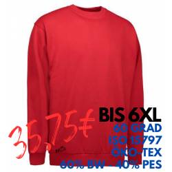 ARBEITS-SWEATSHIRT / ARBEITSPULLOVER HERREN | PRO Wear Classic 360 von ID / Farbe: rot / 60% BAUMWOLLE 40% POLYESTER - |