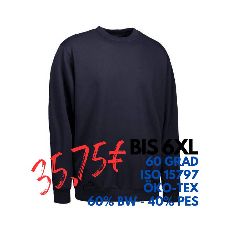 ARBEITS-SWEATSHIRT / ARBEITSPULLOVER HERREN | PRO Wear Classic 360 von ID / Farbe: navy / 60% BAUMWOLLE 40% POLYESTER | MEIN-KASACK.de - KASACK - KASACKS