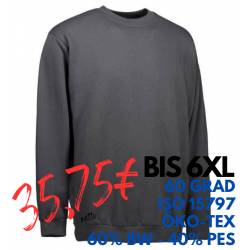 ARBEITS-SWEATSHIRT / ARBEITSPULLOVER HERREN | PRO Wear Classic 360 von ID / Farbe: koks / 60% BAUMWOLLE 40% POLYESTER - 