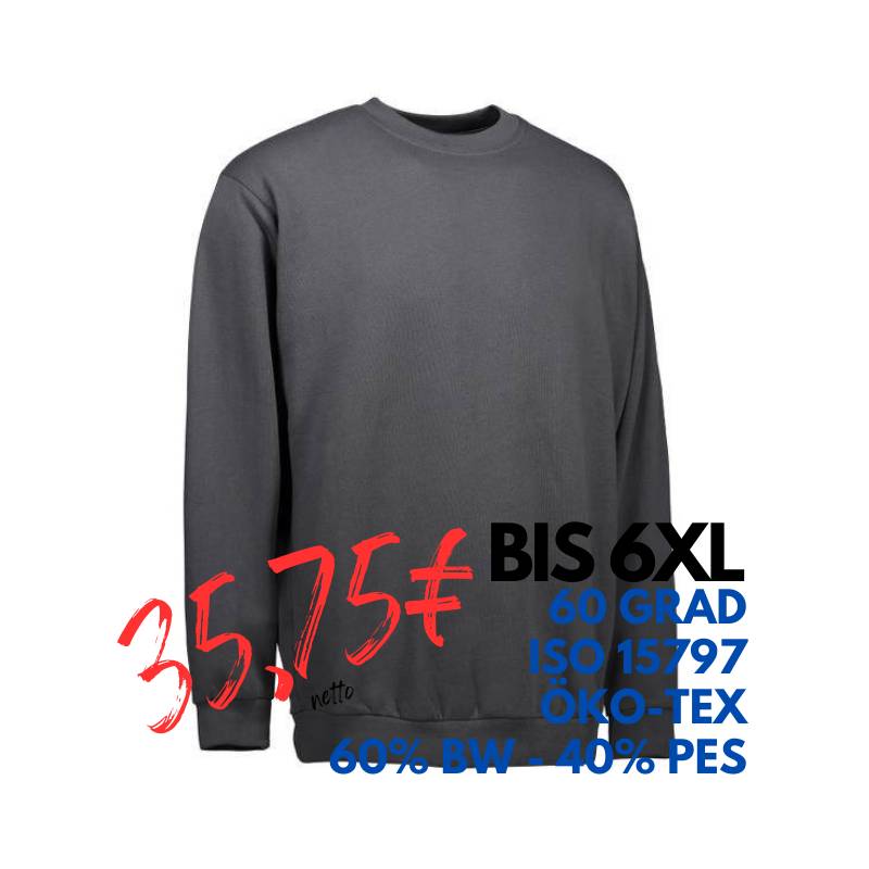 ARBEITS-SWEATSHIRT / ARBEITSPULLOVER HERREN | PRO Wear Classic 360 von ID / Farbe: koks / 60% BAUMWOLLE 40% POLYESTER | MEIN-KASACK.de - KASACK - KASACKS