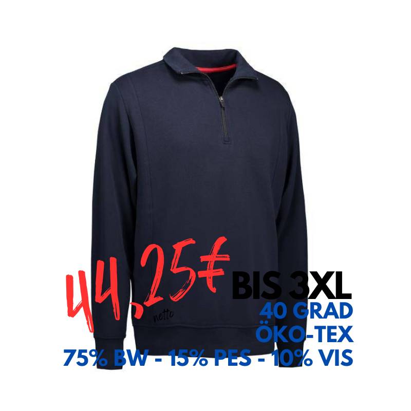 ARBEITS-SWEATSHIRT / ARBEITSPULLOVER HERREN | 603 von ID / Farbe: navy / 75% BAUMWOLLE 15% POLYESTER 10% VISKOSE | MEIN-KASACK.de - KASACK - KASACKS