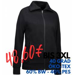 ARBEITSJACKE / FULL ZIPPER / SWEATJACKE DAMEN | 624 von ID / Farbe: schwarz / 60% BAUMWOLLE 40% POLYESTER - | MEIN-KASAC