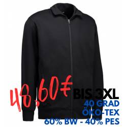 ARBEITSJACKE / FULL ZIPPER / SWEATJACKE HERREN | 622 von ID / Farbe: schwarz / 60% BAUMWOLLE 40% POLYESTER - | MEIN-KASA