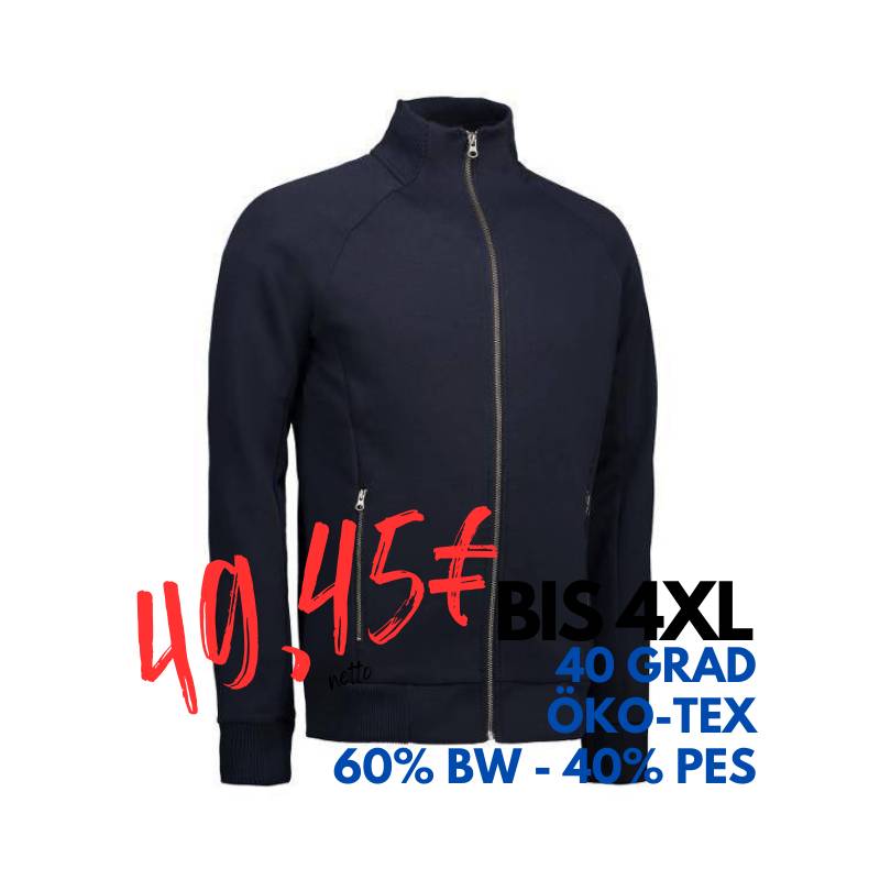 ARBEITSJACKE / FULL ZIPPER / SWEATJACKE HERREN | 628 von ID / Farbe: navy / 60% BAUMWOLLE 40% POLYESTER | MEIN-KASACK.de - KASACK - KASACKS