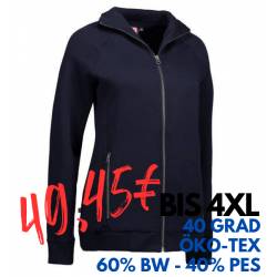 ARBEITSJACKE / FULL ZIPPER / SWEATJACKE DAMEN | 629 von ID / Farbe: navy / 60% BAUMWOLLE 40% POLYESTER - | MEIN-KASACK.d