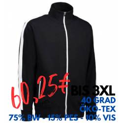 ARBEITSJACKE / FULL ZIPPER / SWEATJACKE HERREN| Kontrast 626 von ID / Farbe: schwarz / 75% BAUMWOLLE 15% POLYESTER 10% V