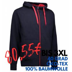 ARBEITSJACKE / FULL ZIPPER / SWEATJACKE HERREN | Bonded 630 von ID / Farbe: navy / 100% BAUMWOLLE - | MEIN-KASACK.de | k