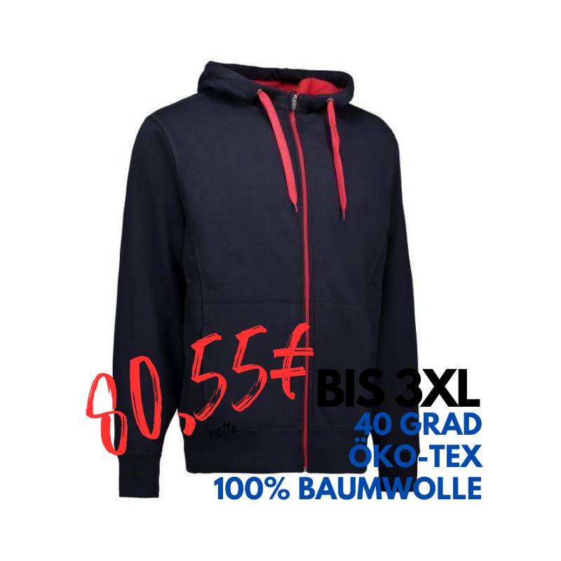 ARBEITSJACKE / FULL ZIPPER / SWEATJACKE HERREN | Bonded 630 von ID / Farbe: navy / 100% BAUMWOLLE | MEIN-KASACK.de - KASACK - KASACKS