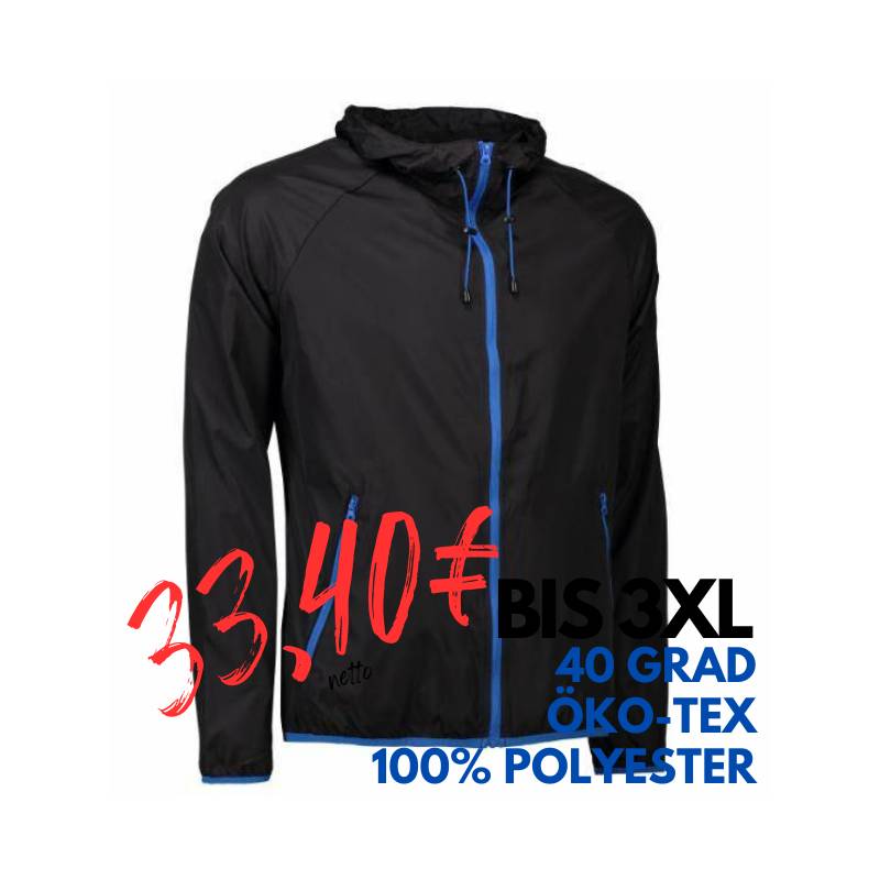 ARBEITSJACKE / WINDJACKE / WINDBREAKER 710 von ID / Farbe: schwarz / 100% POLYESTER | MEIN-KASACK.de - KASACK - KASACKS