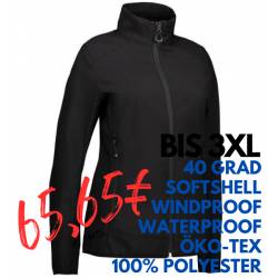 ARBETISJACKE / SOFTSHELLJACKE DAMEN | 856 von ID / Farbe: schwarz / 100% POLYESTER - | MEIN-KASACK.de | kasack | kasacks