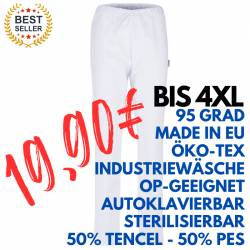 Damenhose / OP-Hose 2701 von MEIN-KASACK.de / Farbe: weiß / 200g/m² - 50%PES - 50%TENCEL - | MEIN-KASACK.de | kasack | k