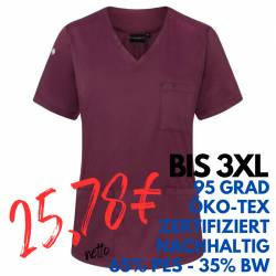 Damen - Kasack KS 66 - ESSENTIAL von KARLOWSKY / Farbe: aubergine / 65% Polyester-35% Baumwolle-150 g - | MEIN-KASACK.de