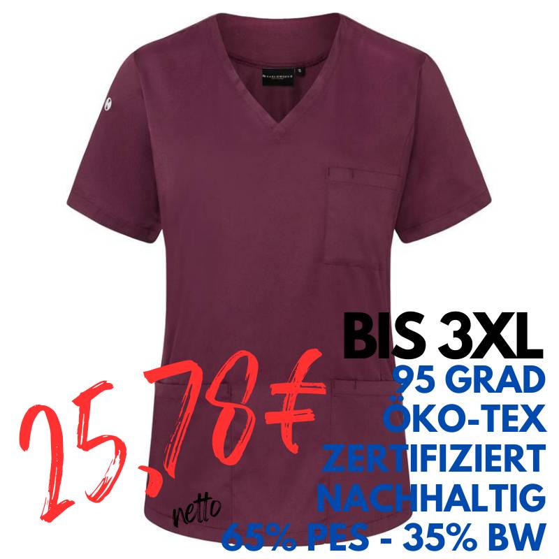 Damen - Kasack KS 66 - ESSENTIAL von KARLOWSKY / Farbe: aubergine / 65% Polyester-35% Baumwolle-150 g | MEIN-KASACK.de - KASACK - KASACKS