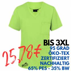 Damen - Kasack KS 66 - ESSENTIAL von KARLOWSKY / Farbe: kiwi / 65% Polyester-35% Baumwolle-150 g - | MEIN-KASACK.de | ka