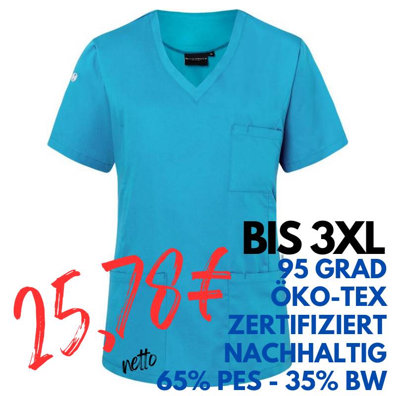 DAMEN - KASACK KS 66 - ESSENTIAL von KARLOWSKY / Farbe: pazifikblau / 65% Polyester-35% Baumwolle-150 g | MEIN-KASACK.de - KASACK - KASACKS