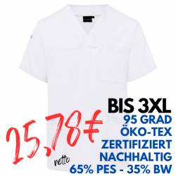 Herren-Kasack - KS 65 - ESSENTIAL von KARLOWSKY / Farbe: weiß / 65% Polyester-35% Baumwolle-150 g - | MEIN-KASACK.de | k