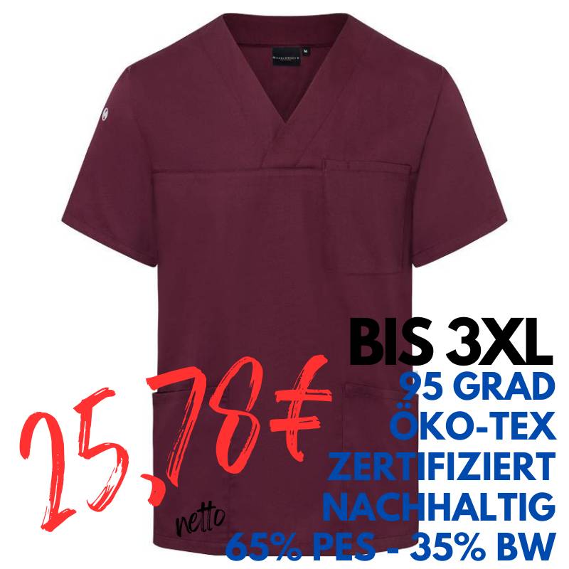 HERREN - KASACK KS 65 - ESSENTIAL von KARLOWSKY / Farbe: aubergine / 65% Polyester-35% Baumwolle-150 g | MEIN-KASACK.de - KASACK - KASACKS