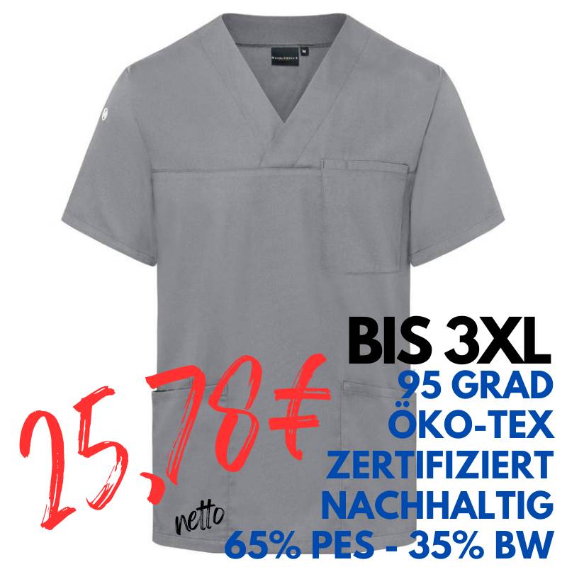 Herren-Kasack - KS 65 - ESSENTIAL von KARLOWSKY / Farbe: platingrau / 65% Polyester-35% Baumwolle-150 g | MEIN-KASACK.de - KASACK - KASACKS