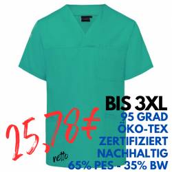 Herren-Kasack - KS 65 - ESSENTIAL von KARLOWSKY / Farbe: smaragdgrün / 65% Polyester-35% Baumwolle-150 g - | MEIN-KASACK