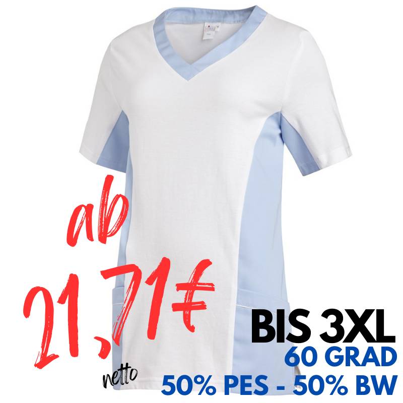 DAMEN - KASACK 2531 von LEIBER / Farbe: weiß-hellblau / 50 % Baumwolle 50 % Polyester | MEIN-KASACK.de - KASACK - KASACKS